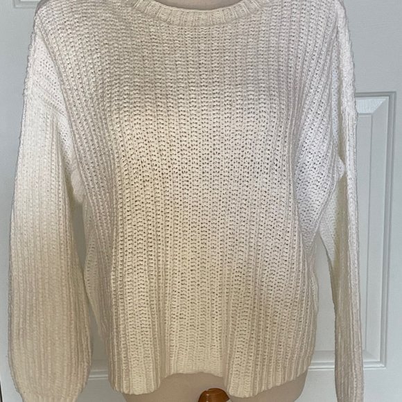 EILEEN FISHER- Cropped Crew Neck Pullover Sweater-LARGE-New - NO Tags! - Picture 2 of 7